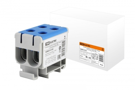 TDM ELECTRIC SQ0833-0102 Клемма вводная силовая КВС 4 ввода 6-50 кв.мм.синяя TDM